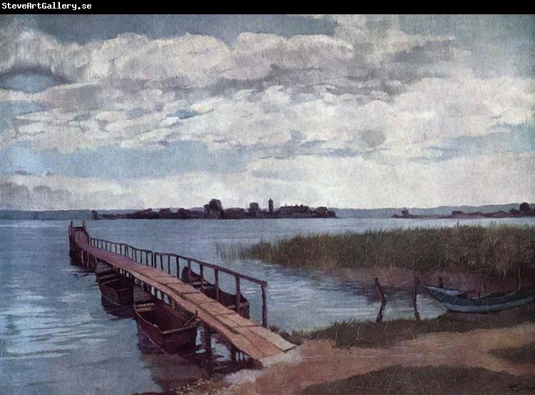 Wilhelm Trubner Bootssteg auf der Herreninsel im Chiemsee